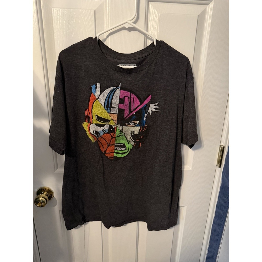 XL MENS GRAY CREW NECK SHORT SLEEVE MARVEL COMICS COTTEN BLEND T SHIRT